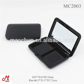 MC2003 rectangle noir 2 blocs poudre cosmétique conteneur compact avec miroir